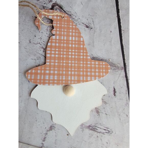 Fall Gnome Wood Ornaments Decor Fall Tree Handmade Orange Yellow - Picture 4 of 8